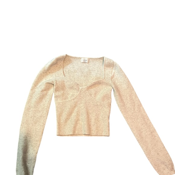 Wilfred Cream Long Sleeve Crop sweater - Picture 1 of 5